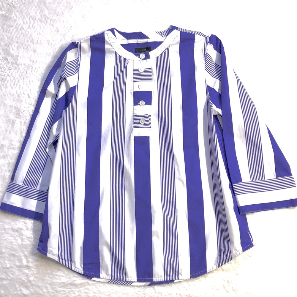 J. Crew Cotton Poplin Tunic In Stripe